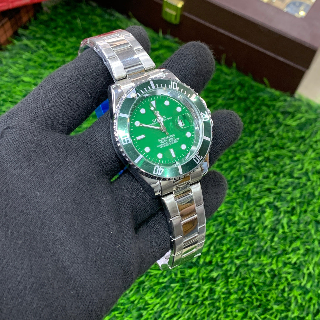 RLX Submariner silver with Green Dial