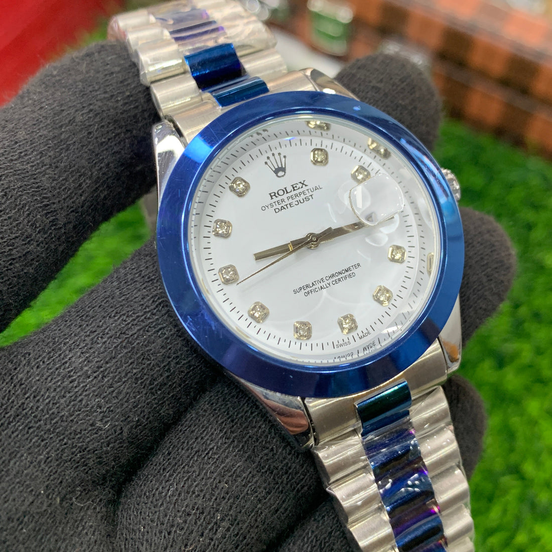 RLX - Datejust Twotone Silver Blue with White Dial
