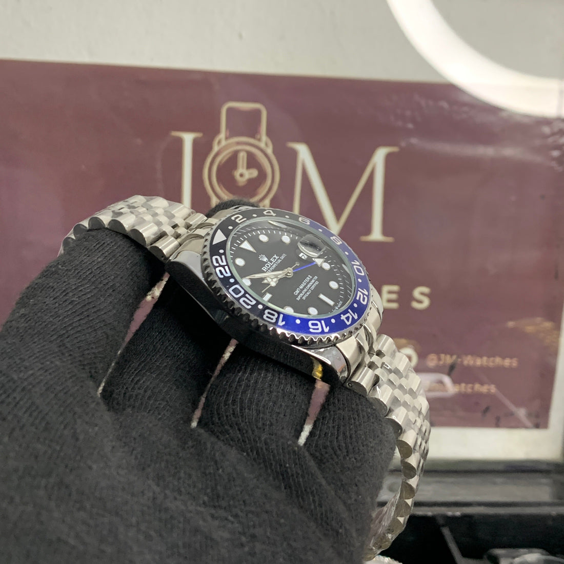 RLX GMT Silver with all Black dial (Batman)